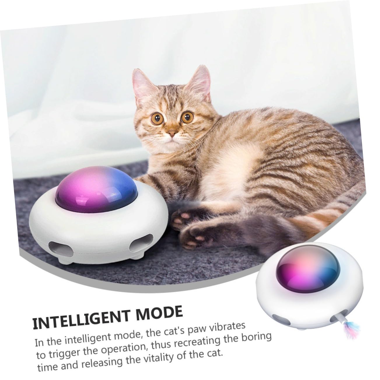 Yardwe Interaktives Katzenspielzeug Automatisches Zum Spielen Und Necken Haustierspielzeug Aus Langlebigem Material Mit USB-ladefunktion Leicht Handlich Und Einfach Zu Verstauen