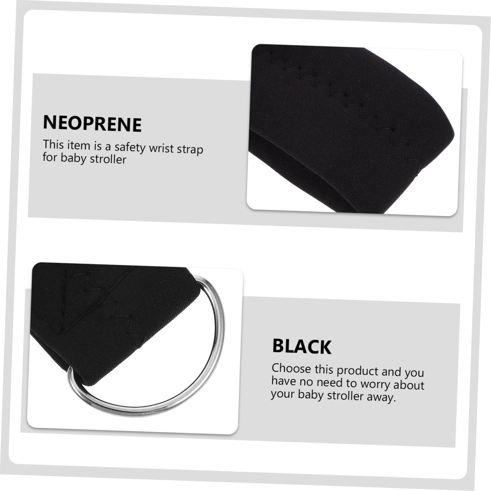 TOYANDONA Fascia di Sicurezza per Carrozzina Bimbi in Neoprene Nero Cinturino da Polso Antiscivolo, Accessorio Pratico per Passeggiate Sicure Passeggino
