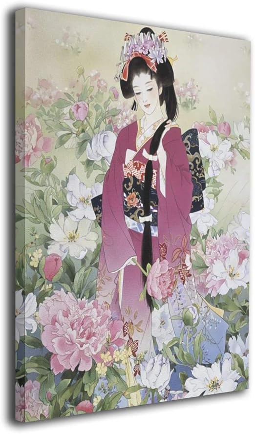 Amazon Co Jp 芸者アート 美人画 森田春代 絵画 美術イラスト 40 50cm ホーム キッチン