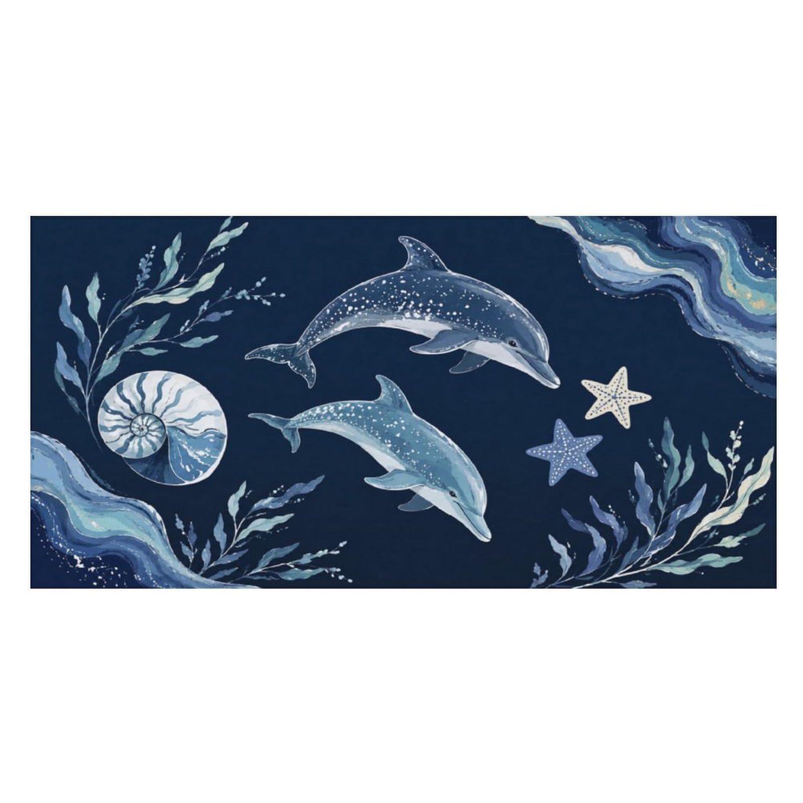 Anceky Dolphin Sea Life Oversized Beach Towel Quick Dry Sand Free Microfiber Travel Towel Lightweight Multi Purpose Beach Blanket Pool Gym Bath Towel 63x31 in
