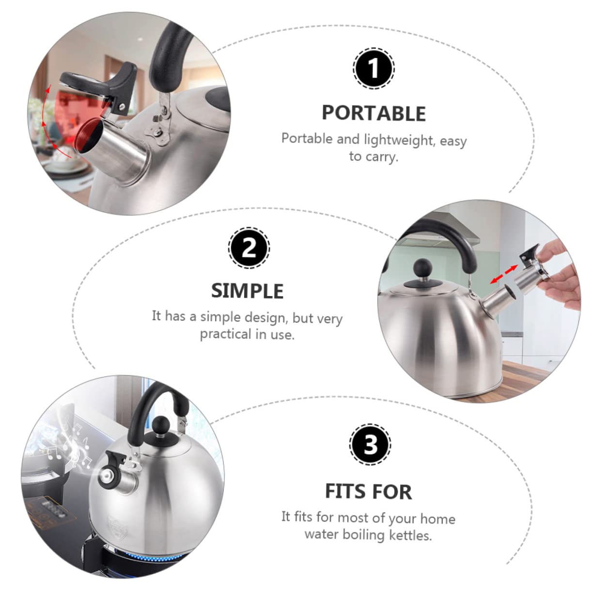 BESTonZON 6pièces Bouilloire Sifflet Inoxydable De Becs Nozzle Pour Bouilloire Accessoire Pratique Et Facile à Installer Compatible Majorité Des Modèles