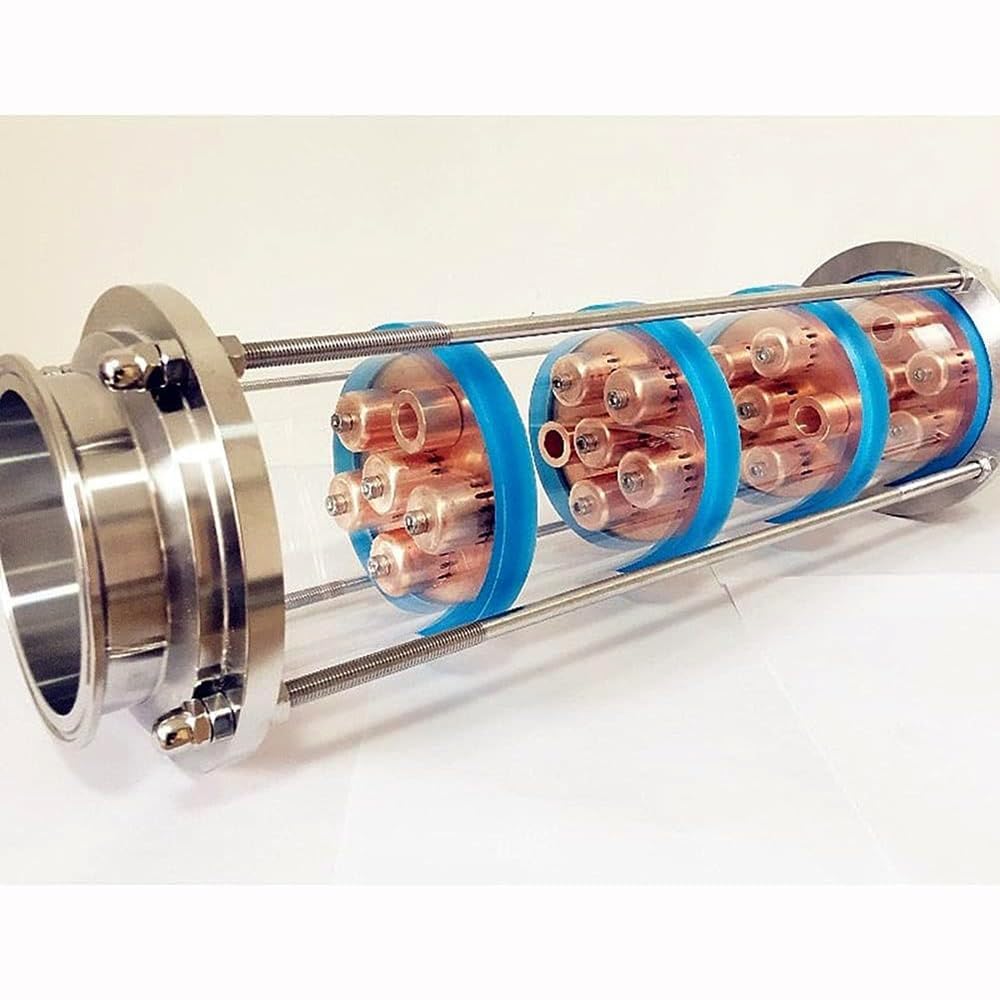 Colonna di Distillazione, Colonna di Lenti di Distillazione da 4" con Set di Piastre in Rame da 4 Pezzi, Raccordo in Vetro Spia Tri-Clamp in Acciaio Inossidabile 304(Set 3)