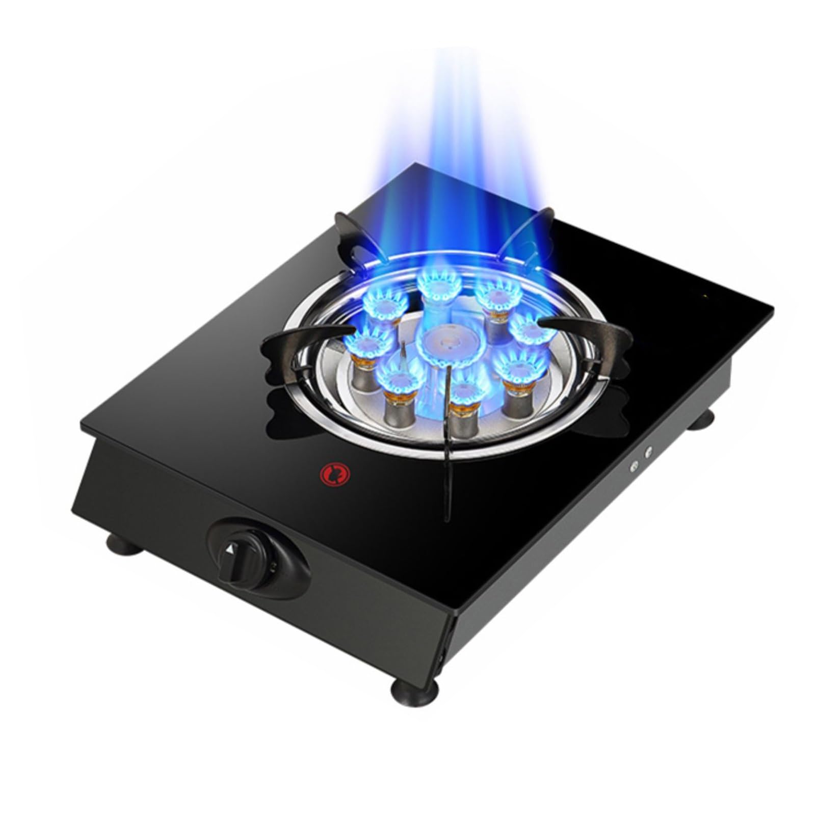 Cuisinière À Gaz 1 Brûleur, Cuisinière De Conversion Gaz Naturel/gaz Liquéfié 5,2 KW, Table De Cuisson En Verre Trempé Noir, Cuisinière À Gaz De Table Avec Protection Contre L'extinction(LPG)