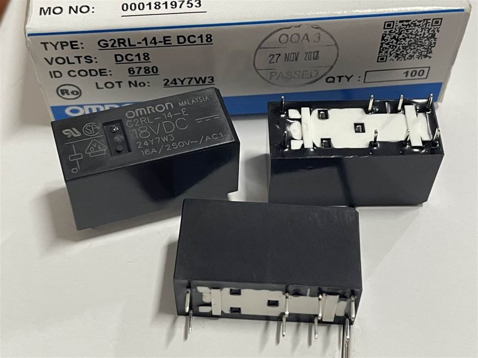 G2RL-1-E 12VDC Relais 8 broches pour commutation de puissance sur circuit imprimé