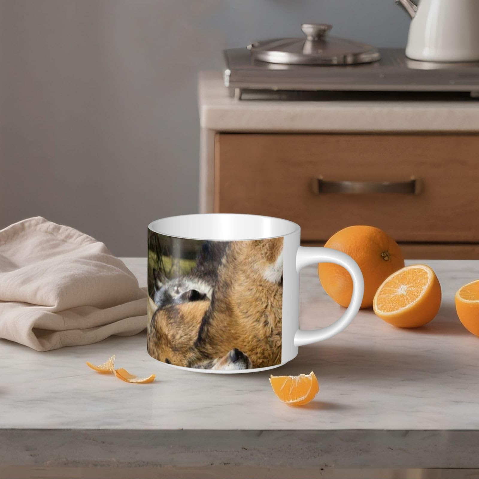 Różne kolorowe wilki drukowane kubki ceramiczne o dużej pojemności kubek do kawy