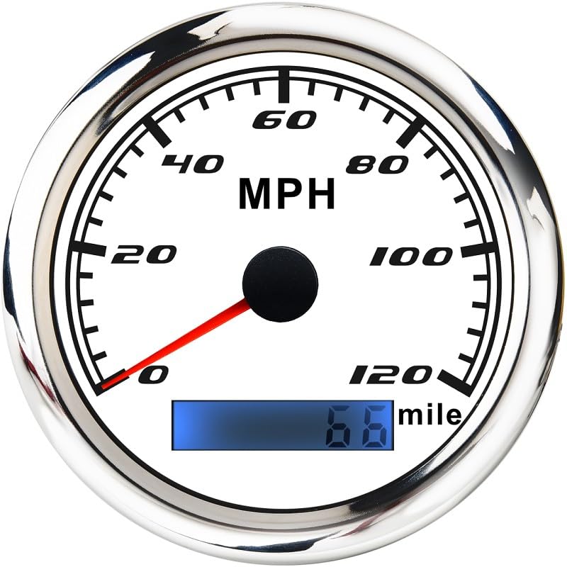 30 MPH 60 MPH 120 MPH Digital GPS Tacho Gauge Wasserdicht Speed ​​Gauge Meter 85MM New Universal Fit for Auto Boot Marine Truck(WS 120MPH)