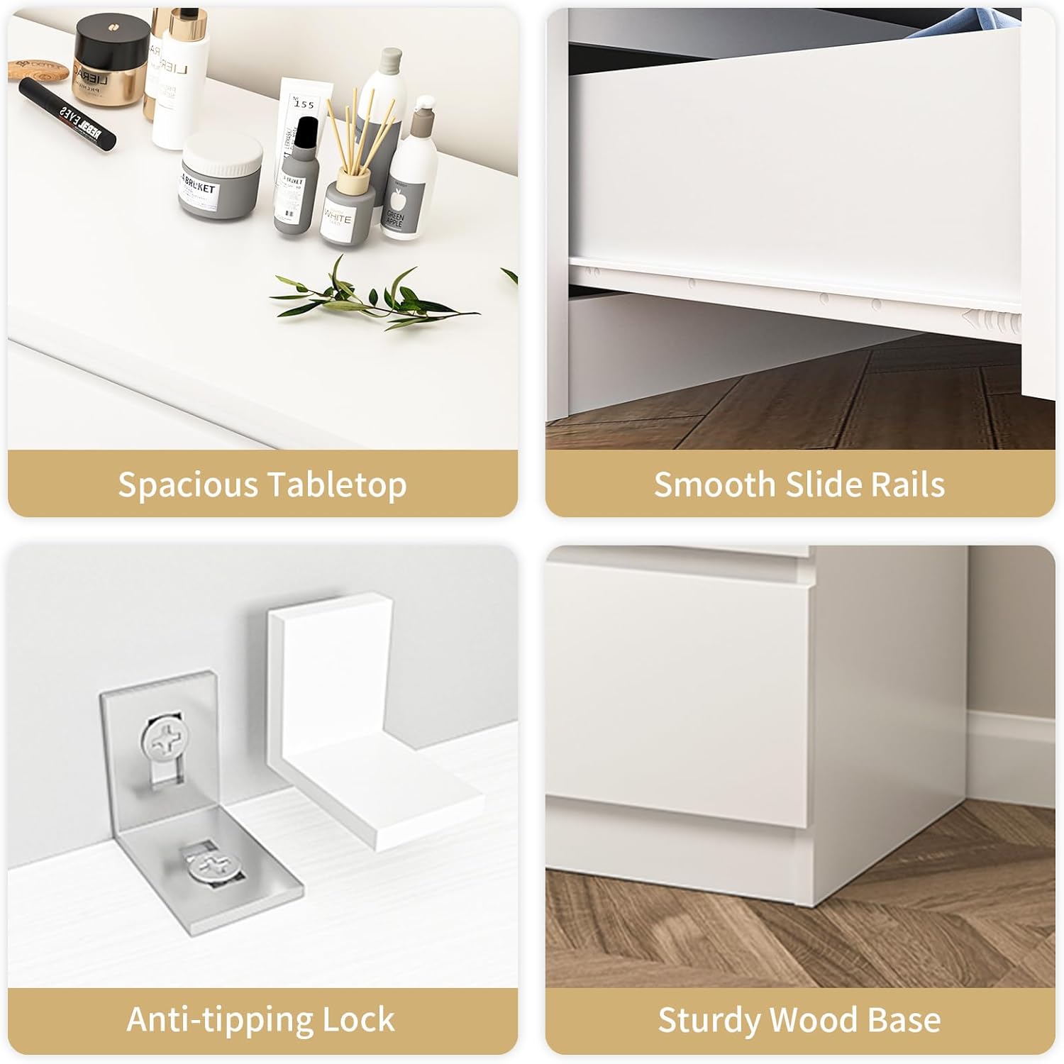White Nursery Dresser with Soft Close Drawers