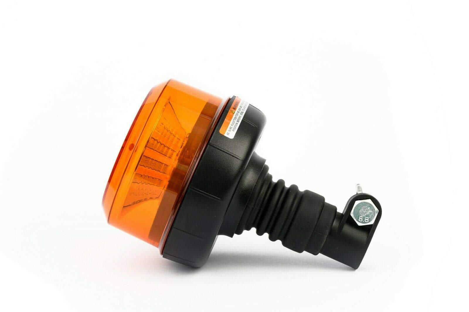 JJ Lot de 2 Gyrophares Led Orange 12V 24V ECE E9 R65 4 Modes d'Éclairage Ambre Tige DIN Flexible Camion Tracteur