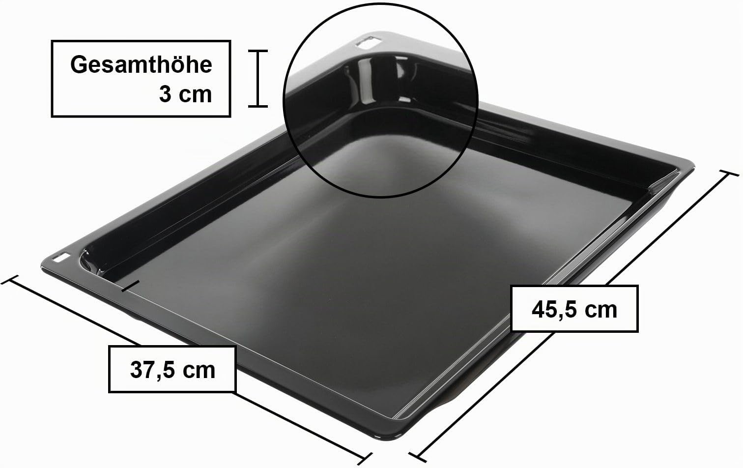NEFF Z12CB10A0 Backblech, 45,5 x 37,5 cm, Made in Germany, spülmaschinengeeignet, Stahl emailliert