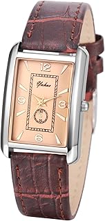 Retro Vintage Square Watch: Men Women Quartz Analog Silver Tone Case Crocodile Pattern Leather Business Casual Dress Couple Wrist Watch