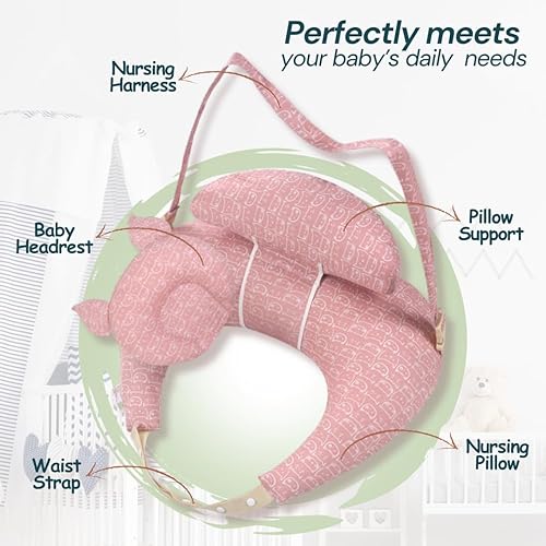 Miniatura 4 de Blessique - Almohada de lactancia, almohada de lactancia materna, artículos esenciales para recién nacidos, artículos de registro, primos y cosas