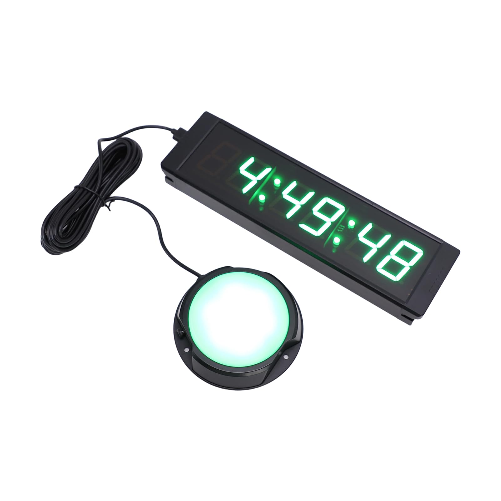 Fafeicy Temporizador de Torneo LED Reloj de Cuenta Regresiva Digital de Aleación de Aluminio Pantalla Verde de 6 Dígitos Control Remoto Recargable de 4000 MAh para Gimnasio Reuniones de