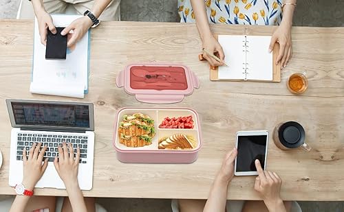 Mr.dakai Bento Box For Kids Adults Lunch Box Containers & Beige Leak-Proof Insulated Hot Thermos Food Jar Soup Container - Bpa-Free Salad Snack Boxes With Spoon Fork/Bag, Microwave Safe, Pink #TOP7