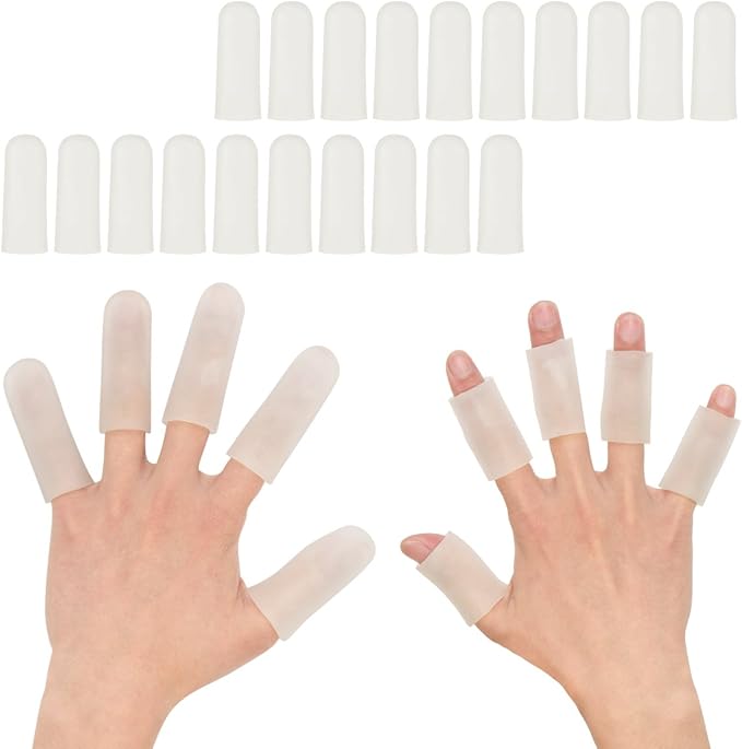 Madholly 20 Pieces Gel Finger Cover, Silicone Finger Cots, Finger