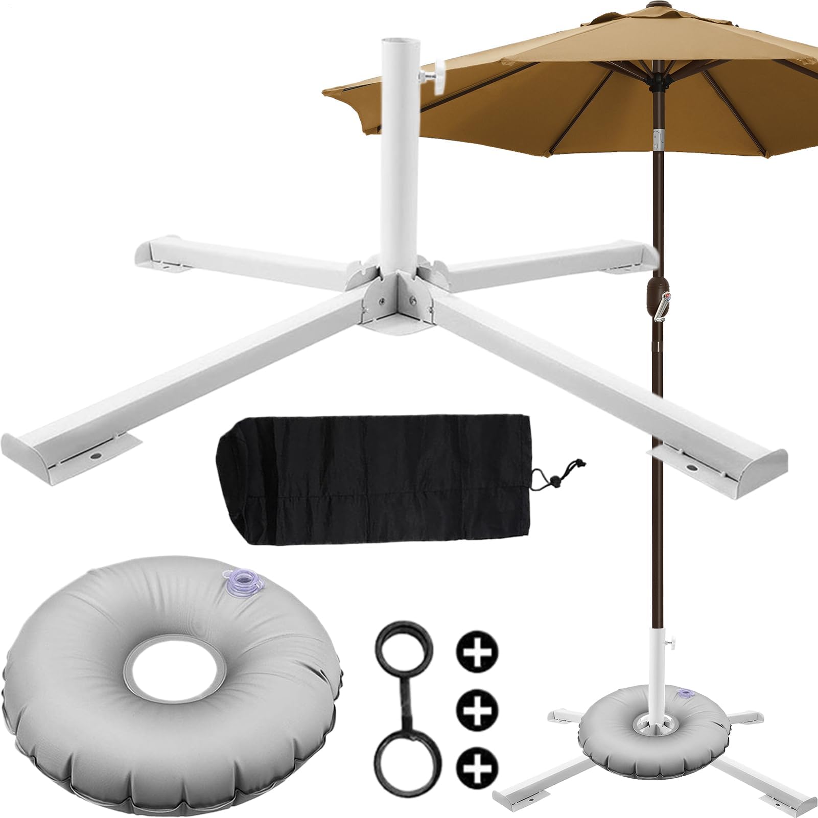 Przenośny stojak na parasol plażowy wytrzymała podstawa parasola na zewnątrz na patio podróż balkon piknik basen wędkarski taras - trwałe wsparcie dla osłony przeciwsłonecznej