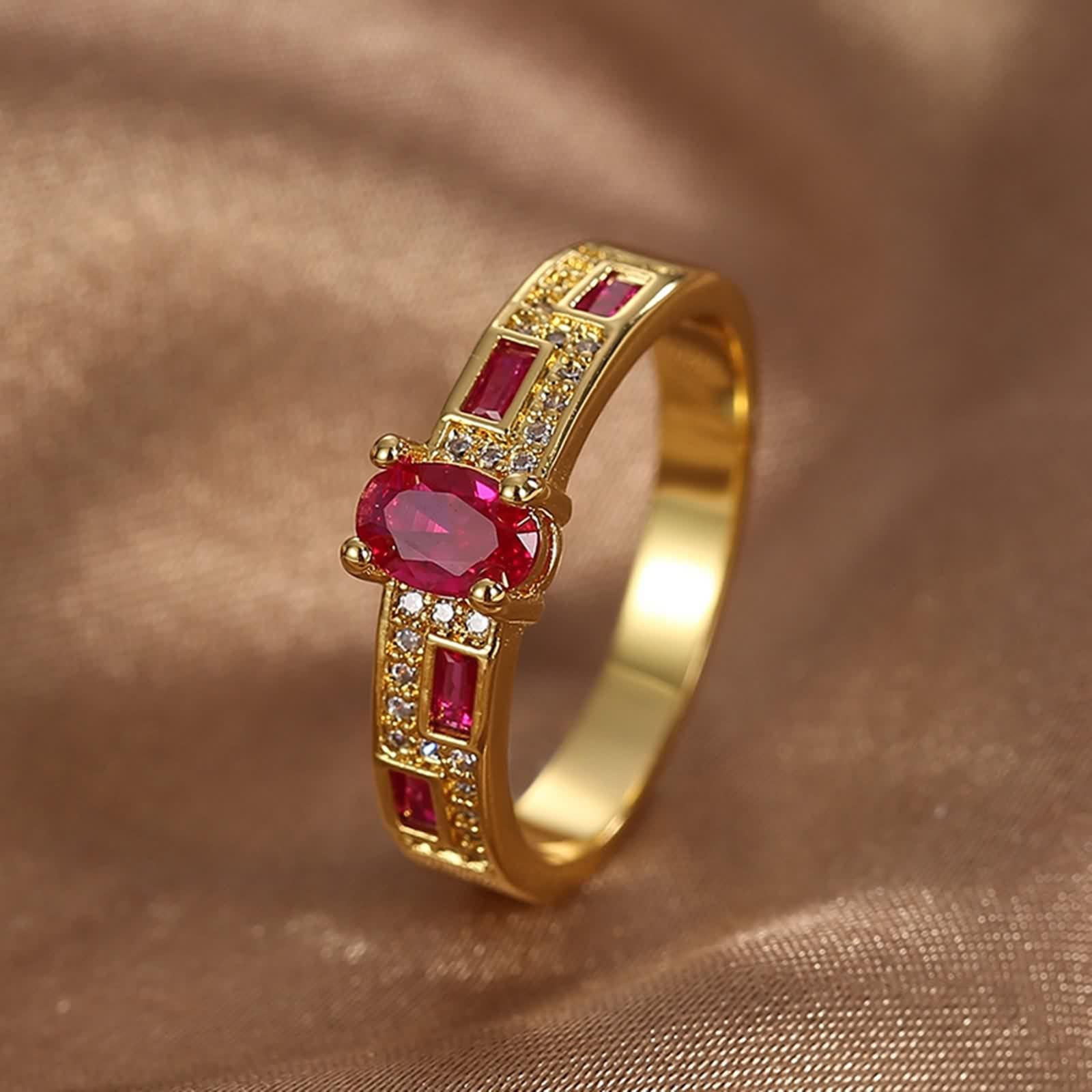 Anillo de oro amarillo 750 de 18 quilates, elegante, vintage