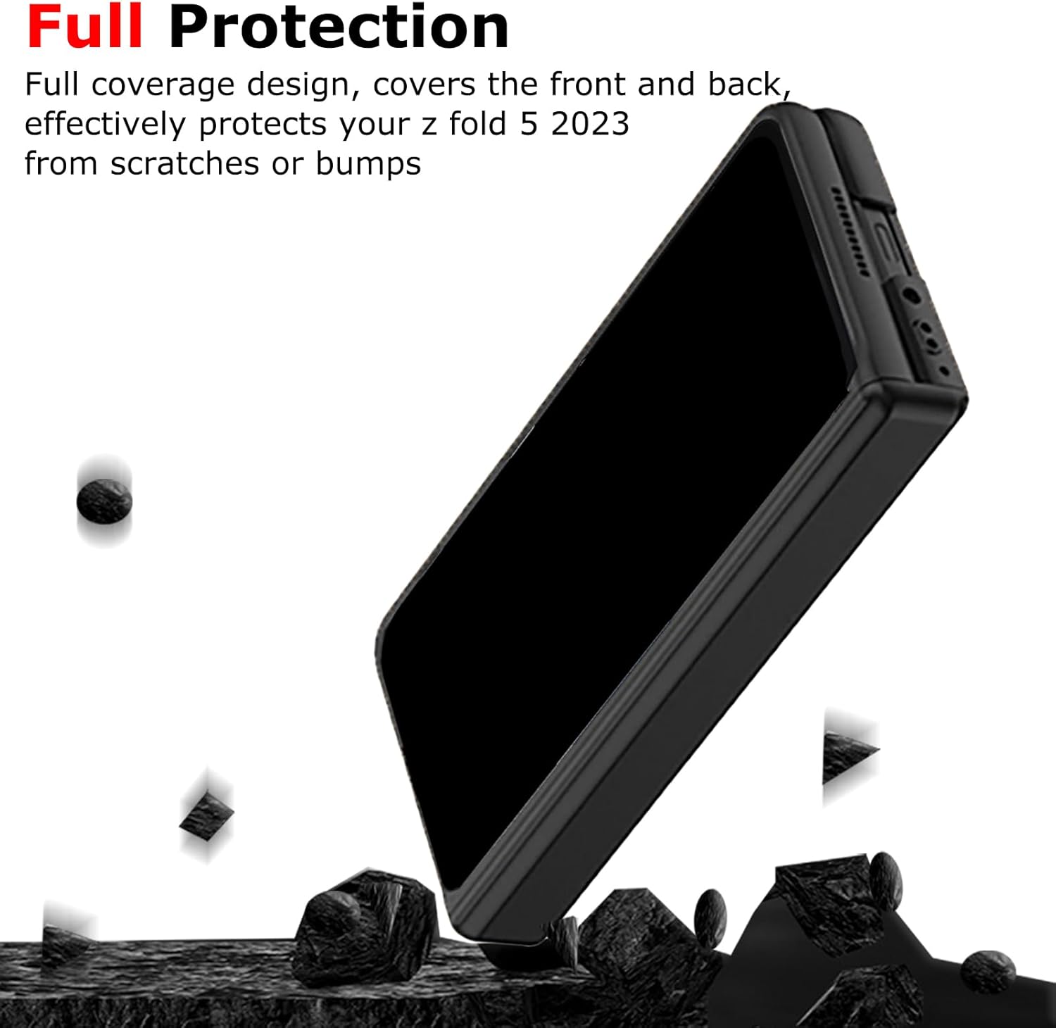 for Samsung Galaxy Z Fold 4 Case with Privacy Screen Protector, Fold4 Anti-Spy Phone Case with S Pen Holder & Stylus Kickstand Hinge Protection Privacy Protective Cover for Z Fold 4 Black
