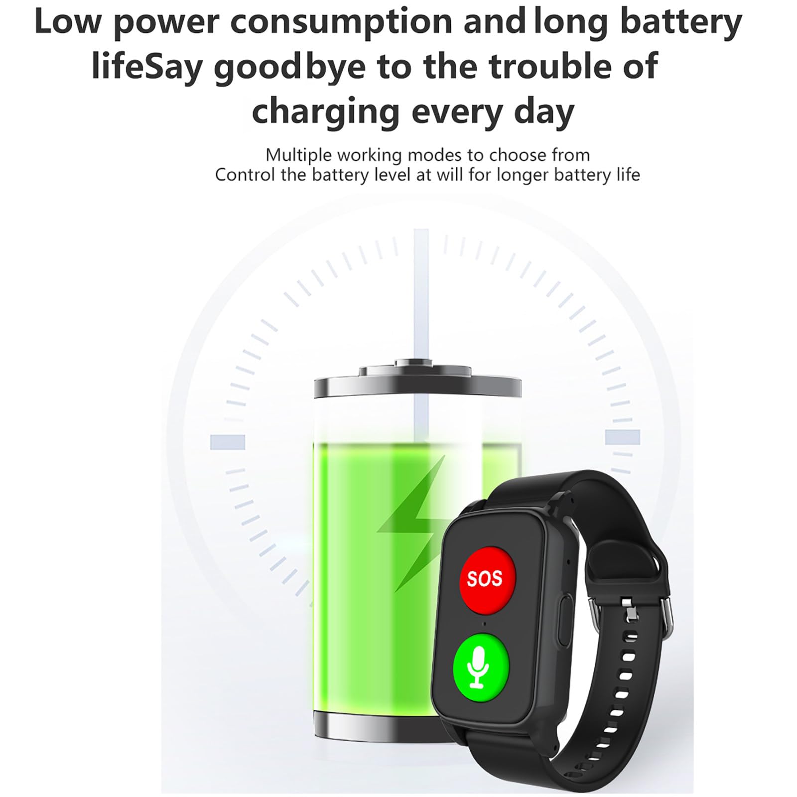 Reloj Inteligente 4G, con Botón SOS + Chat De Voz Bidireccional, Posicionamiento GPS, Compatible con Tarjetas Sim, Reloj De Seguridad Diseñado Específicamente para Personas Mayores. Red