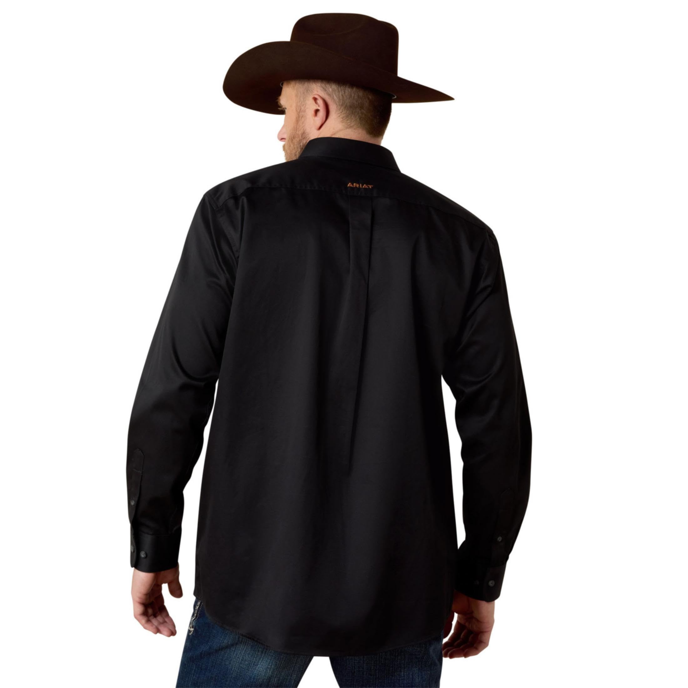 ARIAT Męska koszula z logo drużyny o skośnym kroju Classic Fit, Seascape USA, Czarny, XL/wyoski