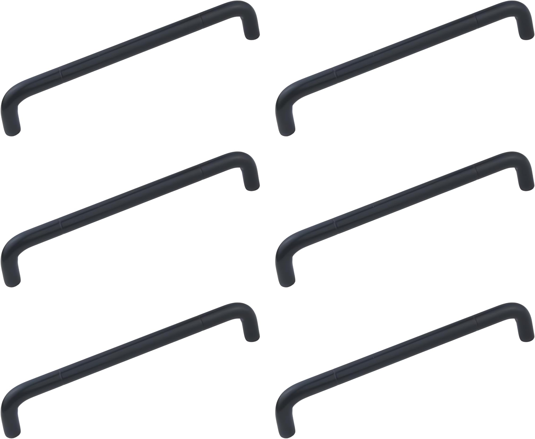 ELITONE Stainless Steel 'Round D' Type Cabinet Handle Pull for Kitchen and Wooden Furniture Doors/Drawers/Cupboards|Pack of 6,Z Black | 4 Inch