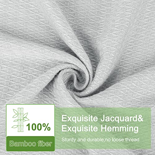 PiccoCasa Cooling Bamboo Blanket All Seasons Breathable for Hot Sleepers Soft and Lightweight for Bed Sofa Thin Blanket Summer Keep Cool Light Gray Single 150x200cm - Image 4
