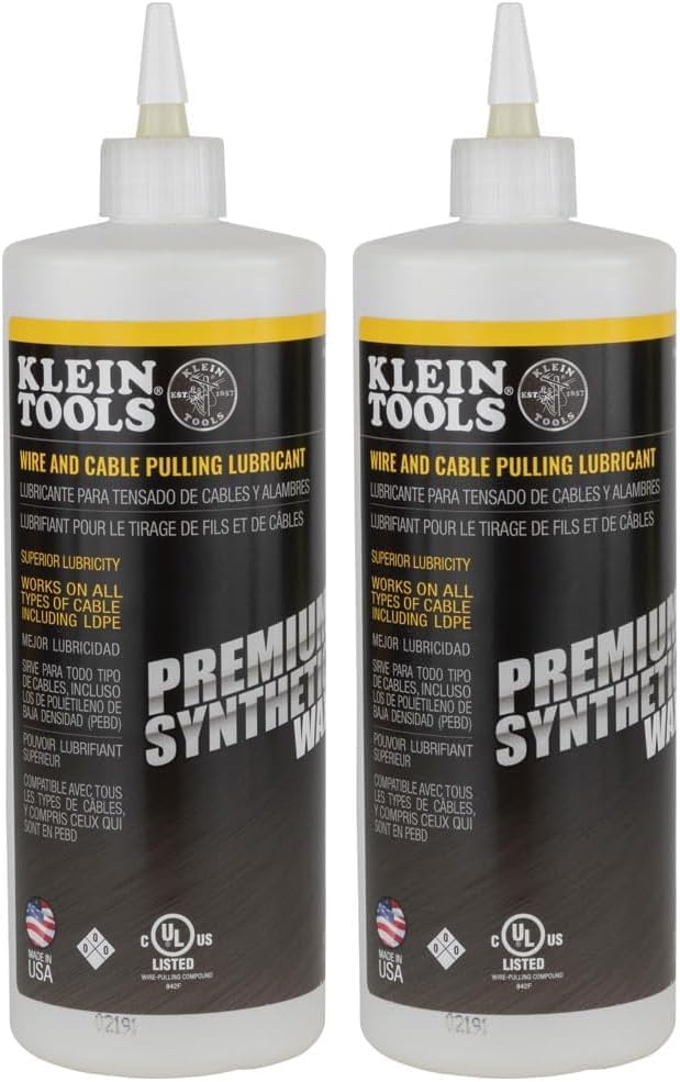 Klein Tools 51012 Premium Synthetic Wax, Made in USA, Electrical Wire and Cable Pulling Lubricant, 1-Gallon