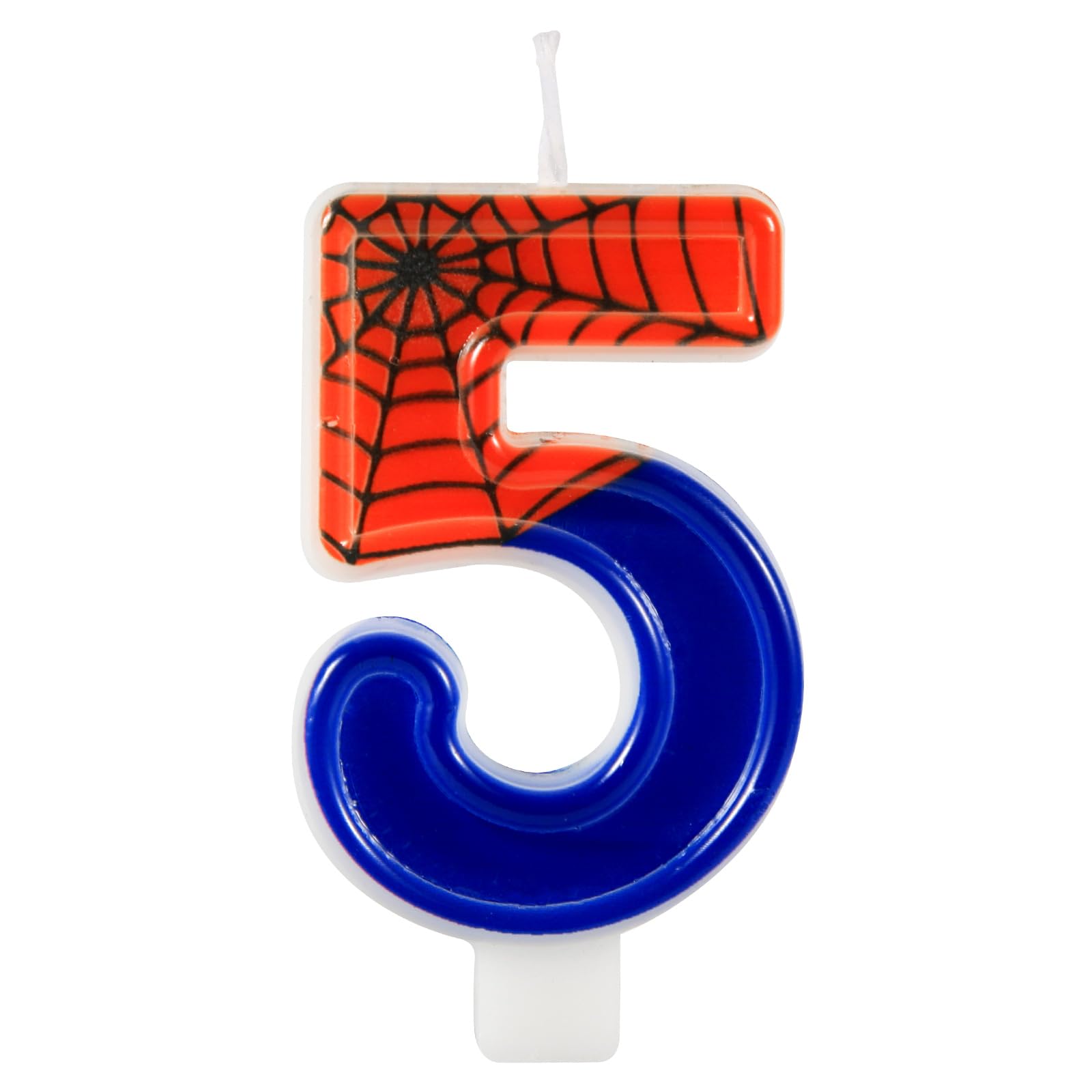 Spider Web Number Candle Cake Toppers (5) - Spider Themed Birthday Party Decorations