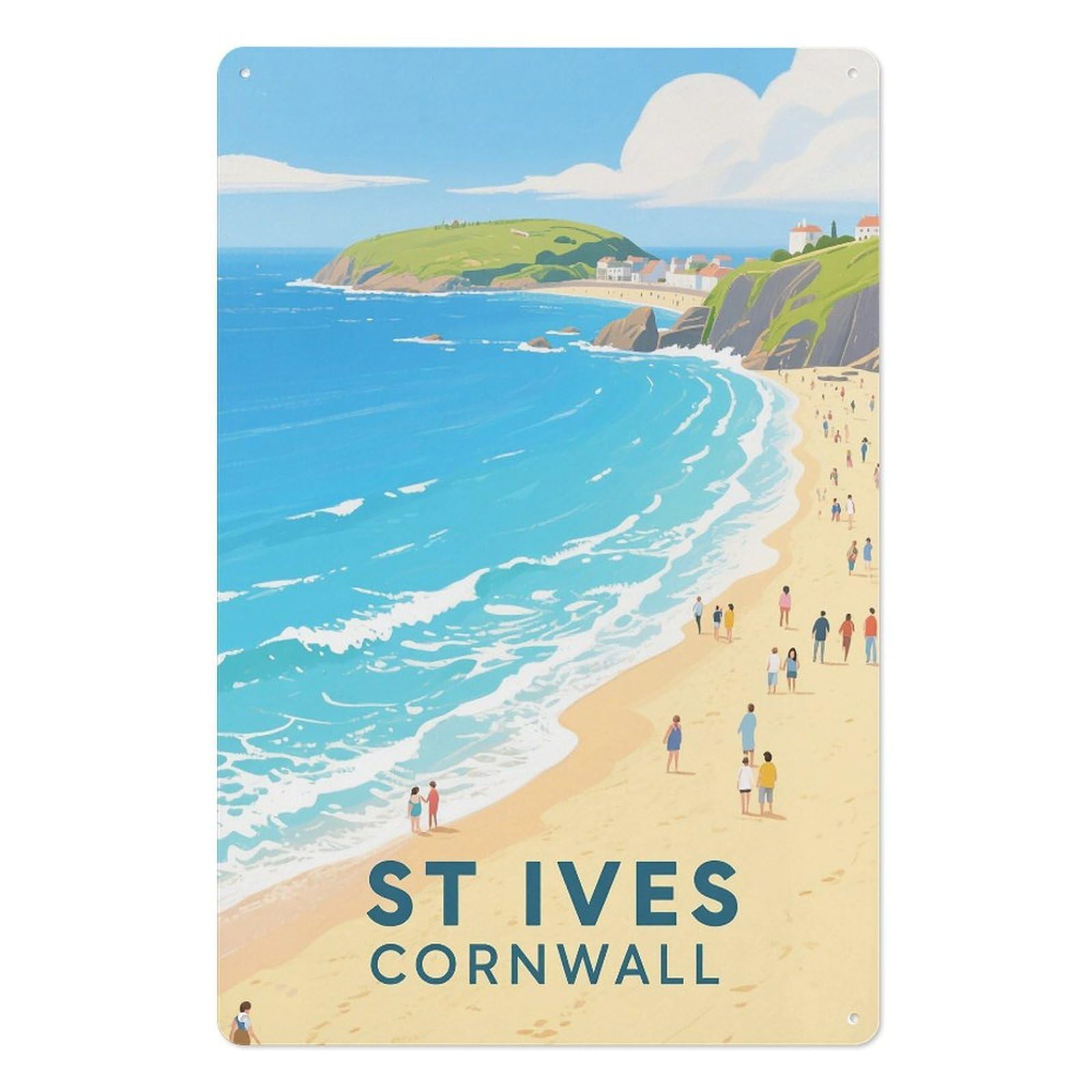 Cornwall Retro Design Tin Painting Vintage Tin Sign 08x12inch(20x30cm) Wall Art for Home Office Bedroom Living Room Cafes Wall Decor