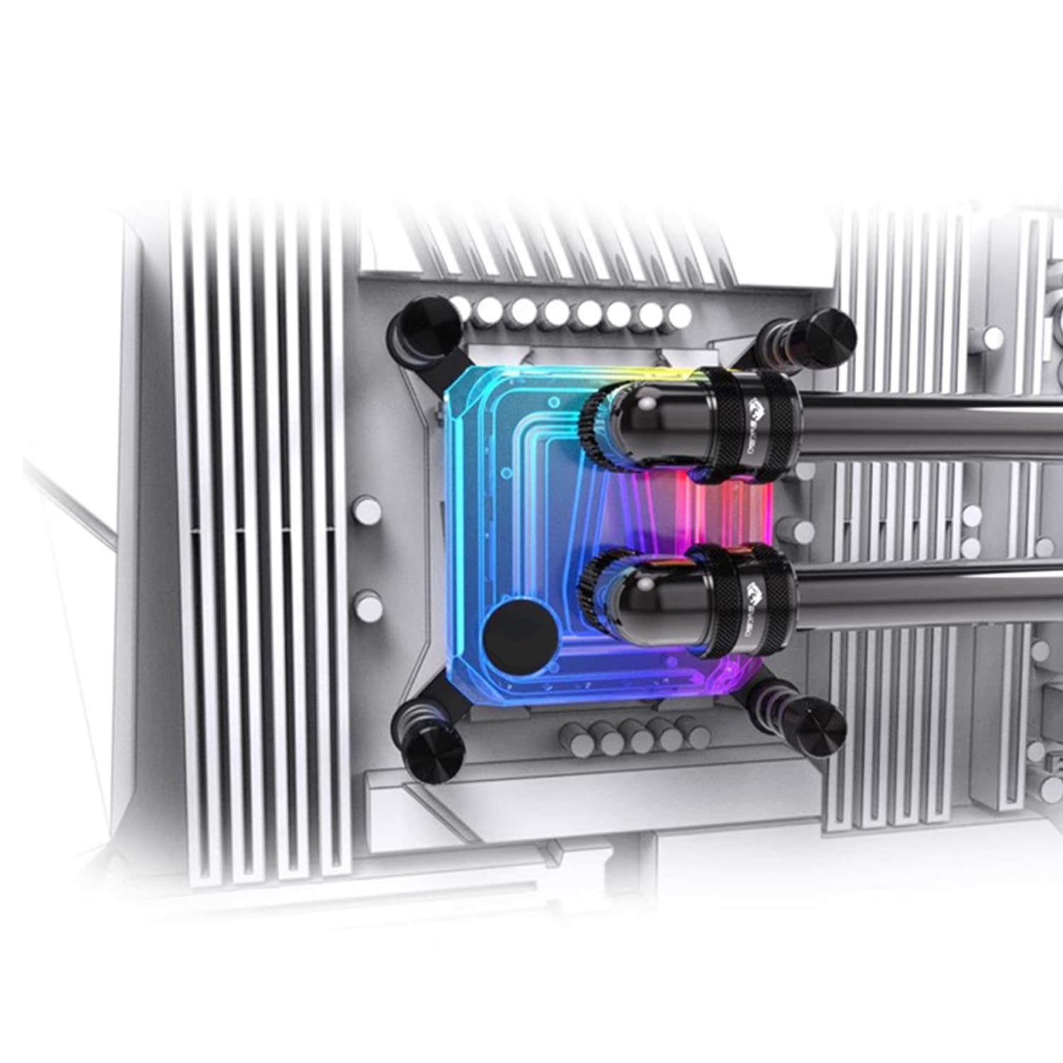 CPU Waterblock Use for Intel Socket LGA 1700 1800 1200 115X 2011 2066, Liquid Cooler CPU Water Block Radiator Copper Base 5V (RBW)