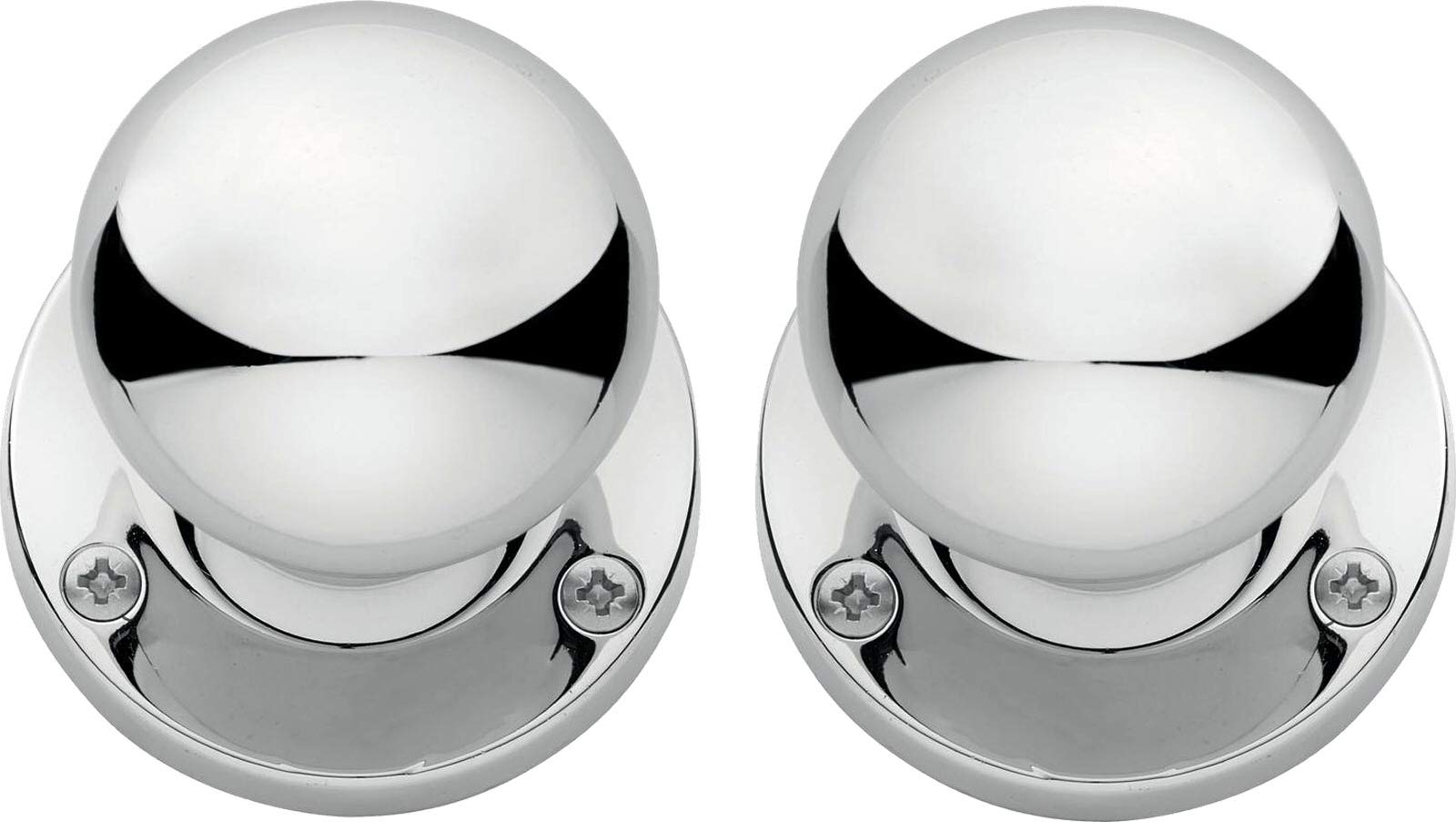 Howdens Bertelli Polished Chrome Sprung Mortice Knob Door Handles