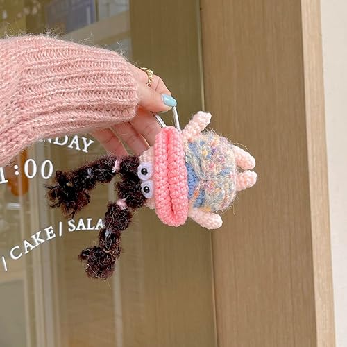 Miniatura 5 de Yatchen Funda de felpa para AirPods Pro, Kawaii Linda muñeca de piel de dibujos animados 3D, diseño de salchicha con rana, divertido mini Airpods