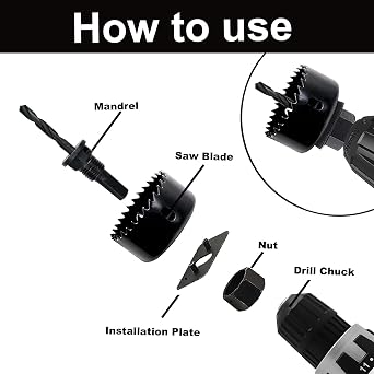 Greywolf 21 pcs Hole Saw Set, Woodworking Hole Saw Set, Universal Size 3/4 - 6 (19-152 mm), 13 Saw Blades, 4 Drill bits, with Carrying case, Wood Hole Saw for Plywood, Wood, Plastic, Drywall