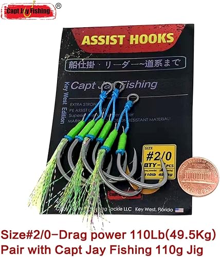 Miniatura 2 de Capt Jay - Ganchos de asistencia de pesca para jigging Slow Fast Jigs anzuelos de pesca Jigging Jigs Jigging Jigging Jigs Hook Dancing Jigging Hooks