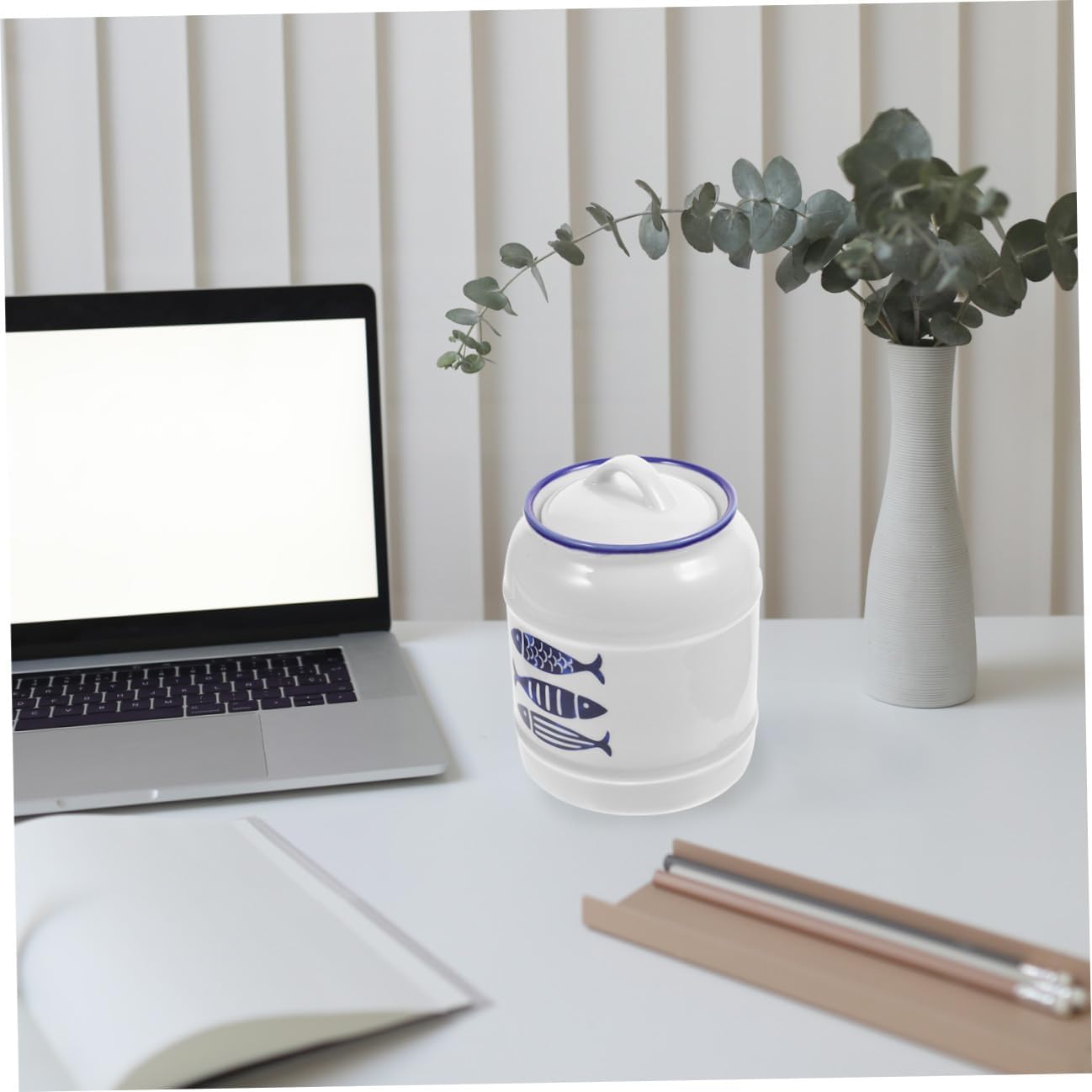 Ceramic Grain Storage Canister with Airtight Lid Reusable Kitchen Organizer for Flour Sugar Cereal and Dry Food Lightweight Multi-purpose Container for Rice Beans Snacks and Pet