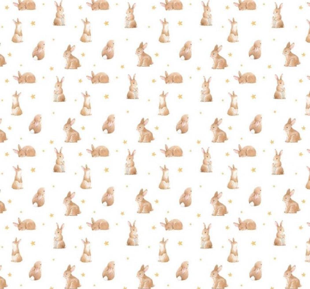 Dolls House Brown Rabbit Bunny Star Patterned Miniature Nursery Wallpaper 1:12