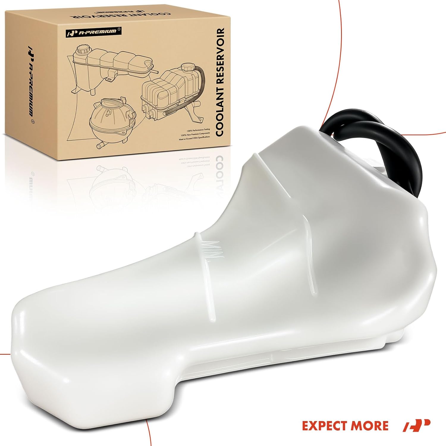 A-Premium Engine Coolant Overflow Recovery Reservoir Tank [with Cap & Hose] Compatible with Acura RL 2005-2012