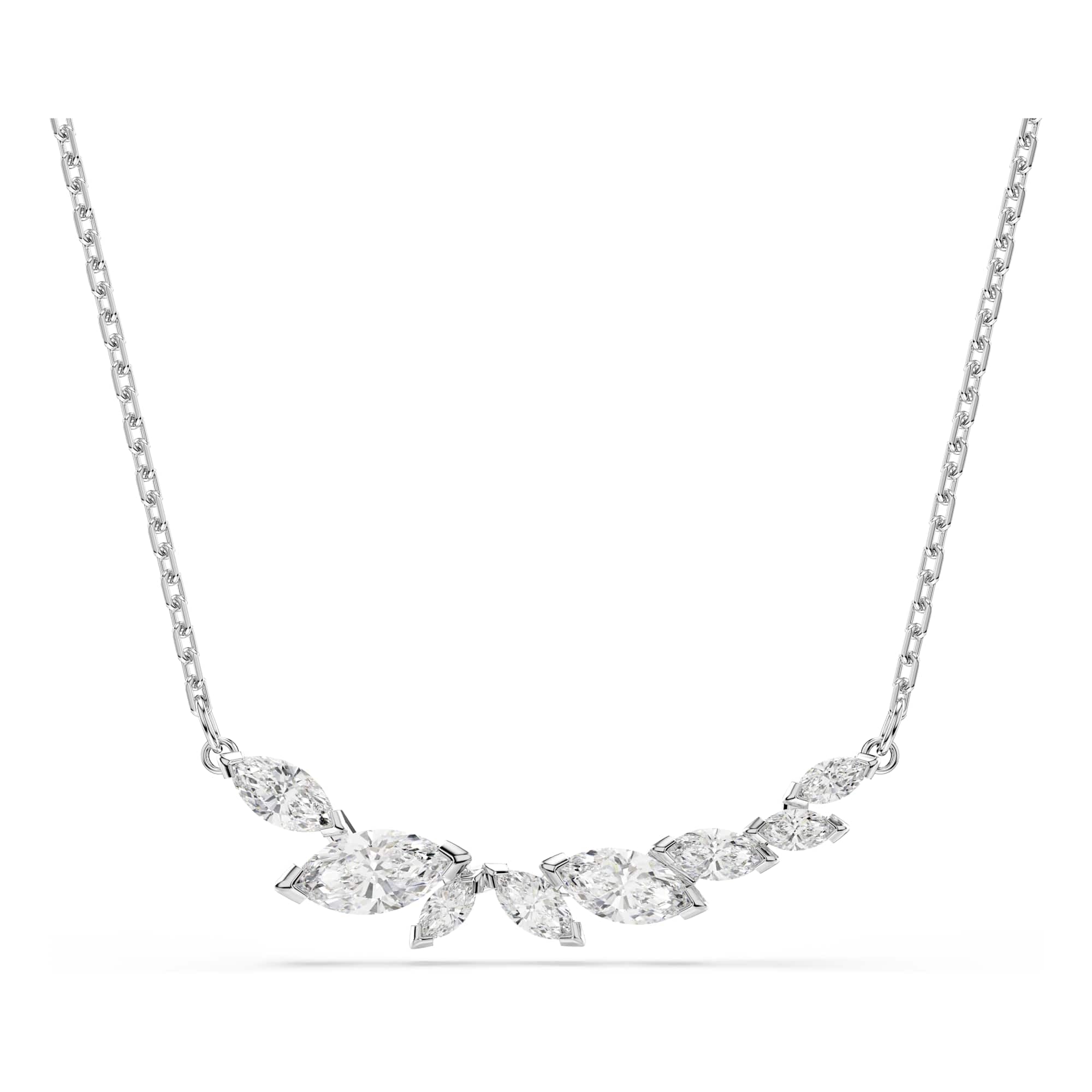 Swarovski Mesmera Necklace, Marquise Cut, White, Rhodium Plated