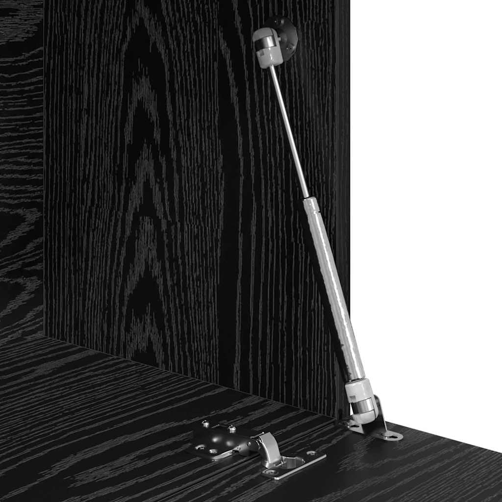 Scrivania rovere nero in legno ingegnerizzato 71,5 x 31,5 x 106,5 cm con cassetto e ripiano per ufficio, studio e smartworking, mobile salvaspazio per computer e gaming