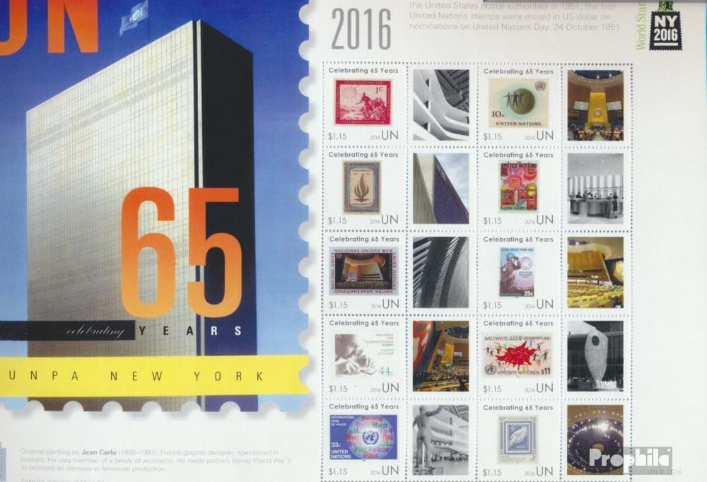 UN - New York 1528-1537Klb Sheetlet (Complete.Issue.) unmounted Mint/Never hinged ** MNH 2016 Postal Administration The UN (Stamps for Collectors)