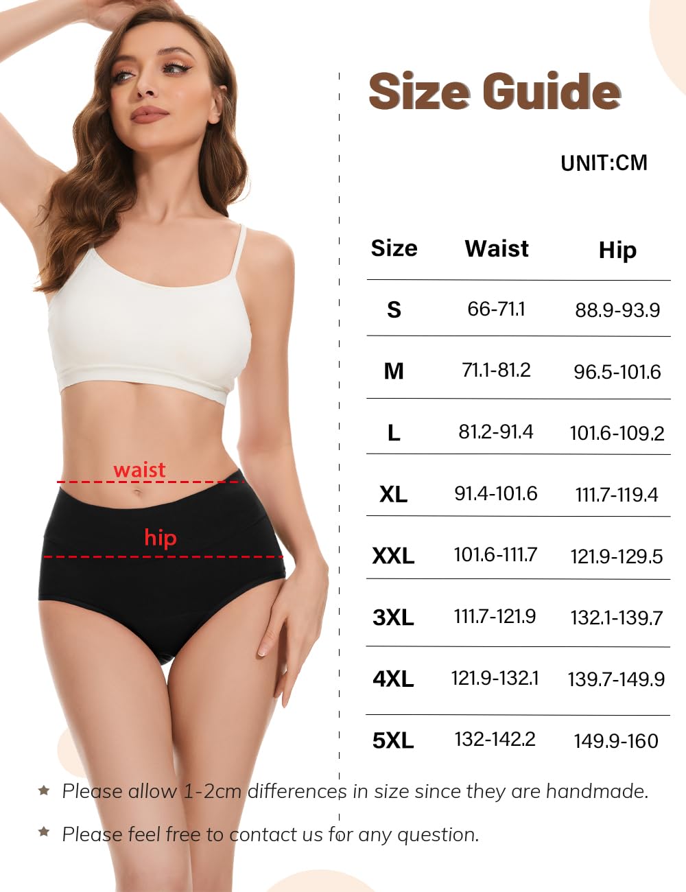 Molasus Washable Incontinence Pants for Women High Absorbency Period Underwear Ladies Menstrual Leakproof Cotton Knickers Postpartum Bladder Control Protective Briefs Multipack