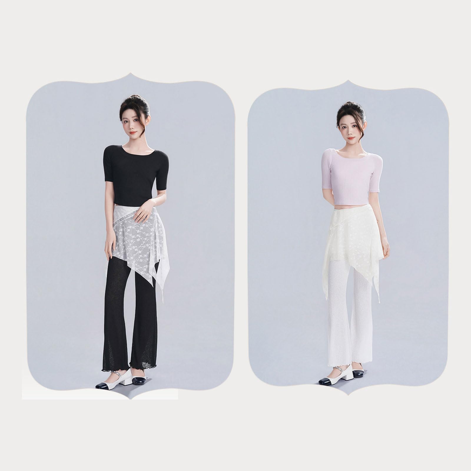 Blusa elástica de manga corta con encaje de mariposa para ballet moderna y clásica, para entrenamiento de mujer