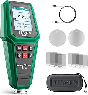 TESMEN TCG-2001 Paint Thickness Gauge for Cars, Digital Paint Meter with Data Bar Graph, 4-Way Backlit Color Screen, Car Paint Mil Thickness Tester with Limit Alarm for Used Car Buyers - Green