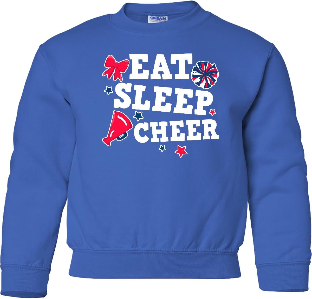 inktastic Cheerleading Eat Sleep Cheer White Youth Sweatshirt