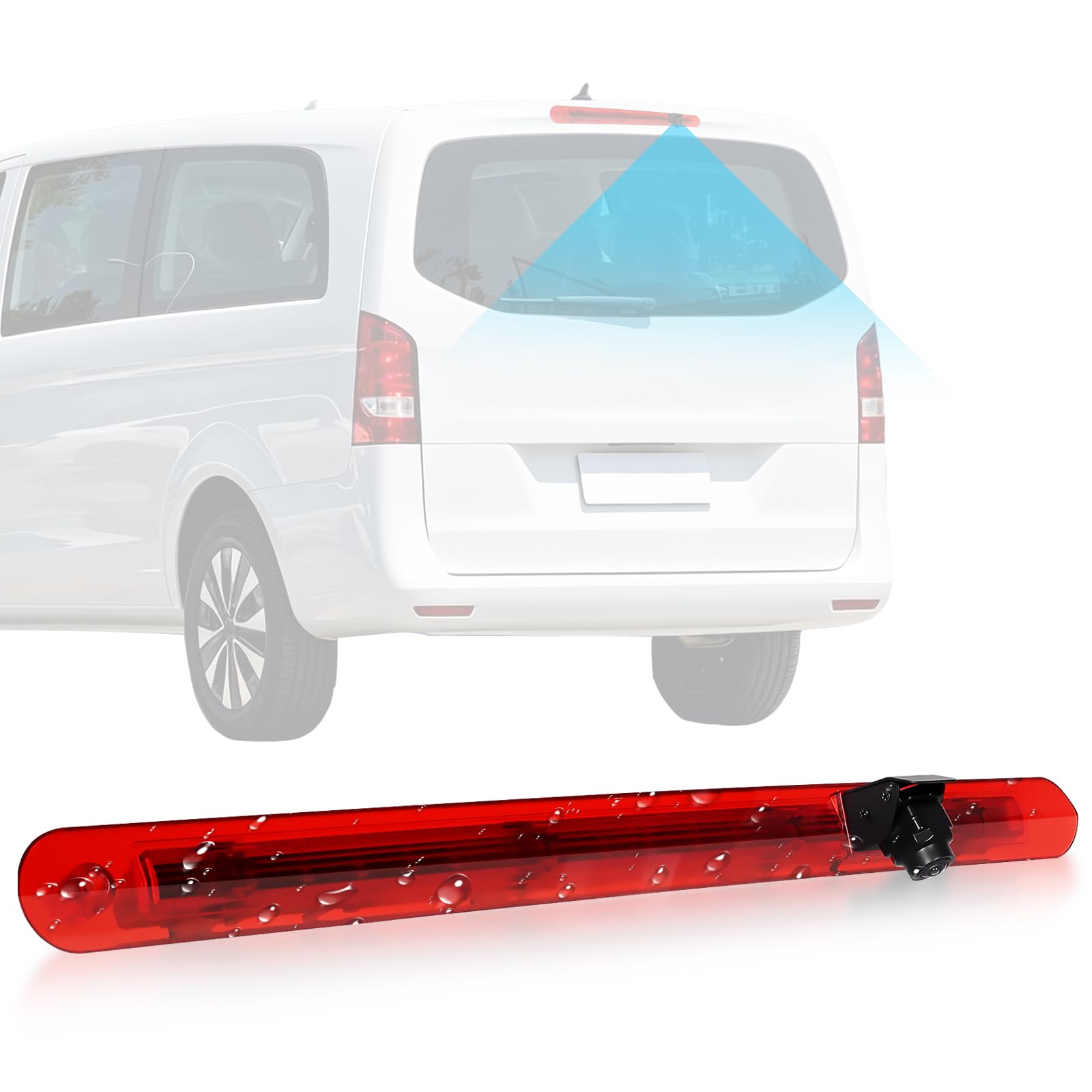 Hodozzy Cámara de Visión Trasera para Mercedes Benz Vito 2016-2024, Cámara para Tercera Luz de Freno, Visión Nocturna por IR, Resistente al Agua IP67, con Línea de Marcha Atrás