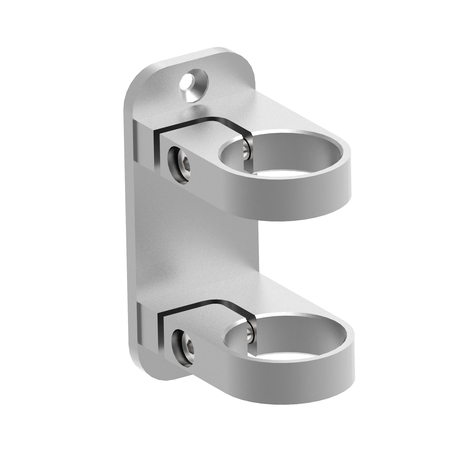 Sellon24® Anclaje de pared de acero inoxidable, redondo, poste de barandilla de 42,4 mm, ajustable, soporte para postes, redondo, soporte para tubos, estable, lateral, soporte de pared, pieza de