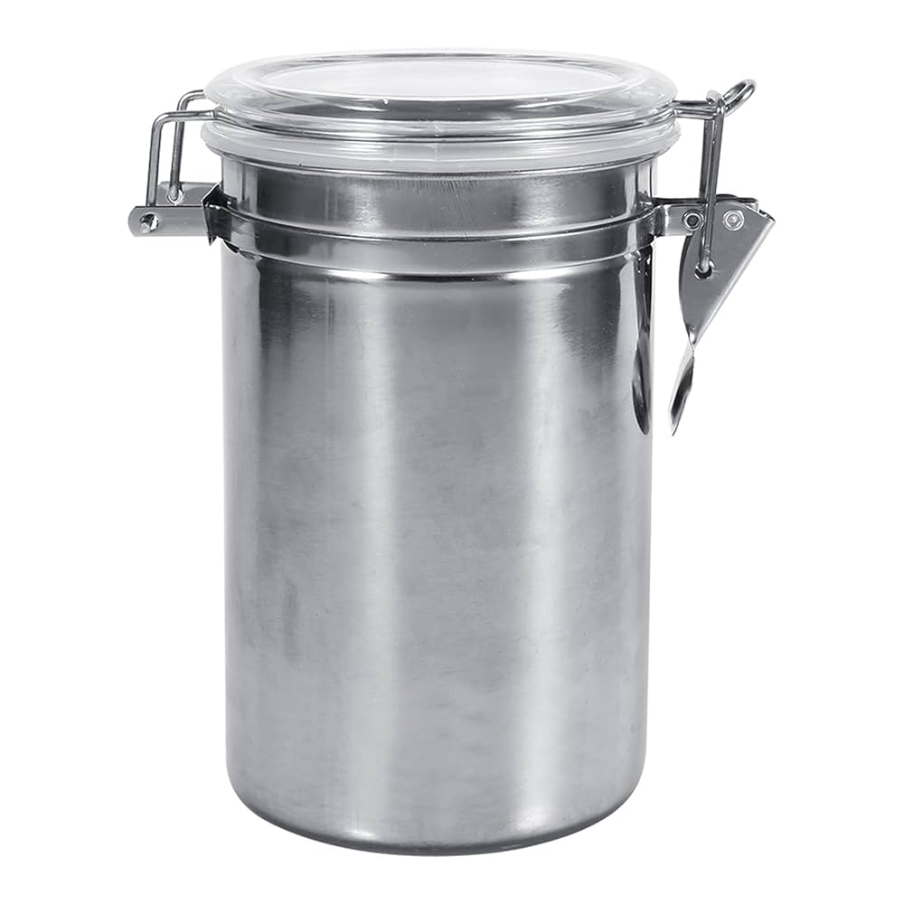 Amazon｜4サイズのステンレススチール製密閉缶、透明な蓋と強力