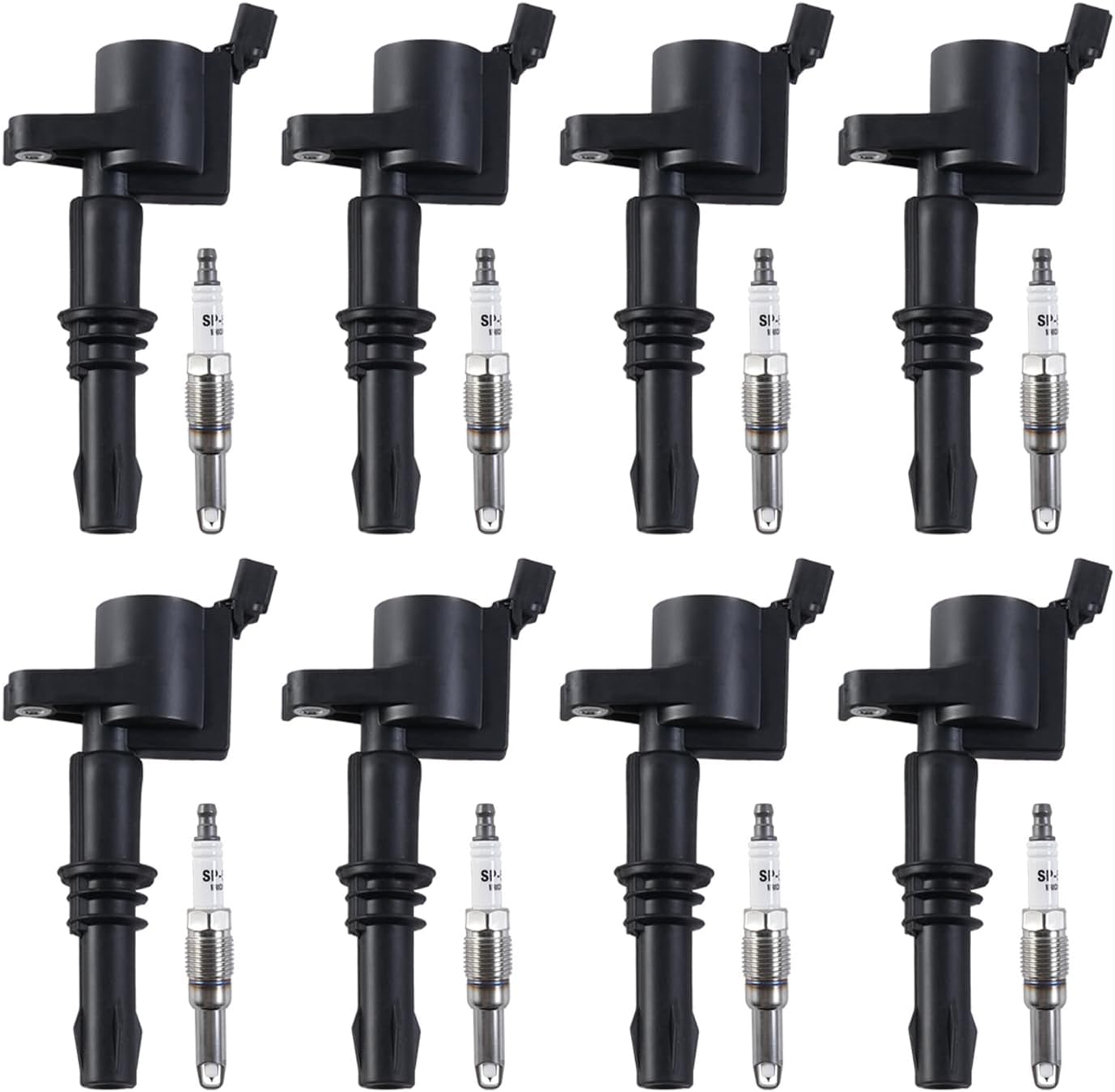 FD508 Ignition Coils Packs Spark Plugs Set of 8 Fit for Ford F-150 2004-2008 for F-250/F-350 for Expedition/Explorer for Lincoln Mark LT 2006-2008 5.4L 4.6L V8 for Navigator Replce 5C1584 DG511
