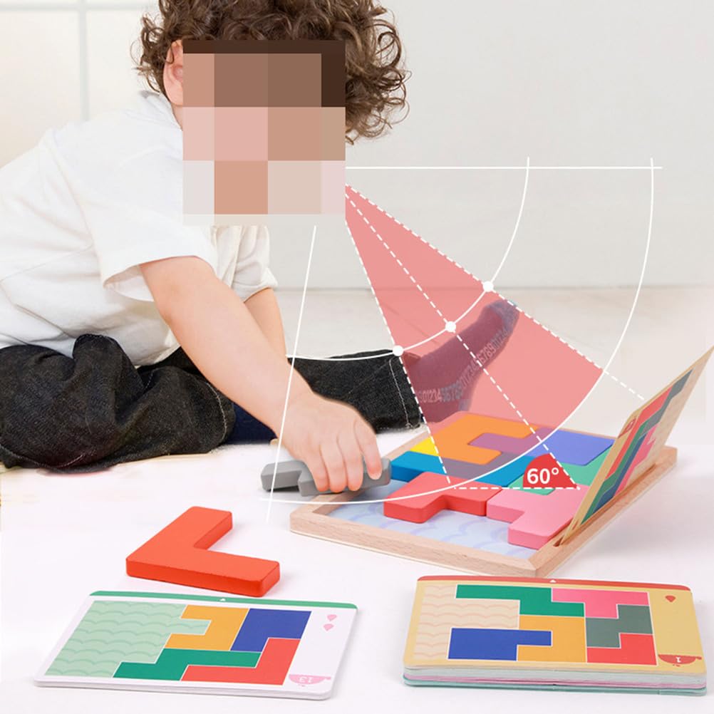 Gioco di Puzzle Tetris in Legno, Rompicapo per la Logica Spaziale dei Bambini