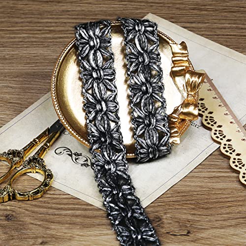 8Yards 25Mm/0.98 Inch Gimp Braid Trim Fabric Decorative Lace Webbing For All Kinds Of Sewn Garments, Curtains, Sewing And Diy Crafts Lamps Furniture Decoration (Grey-25Mm） #TOP3