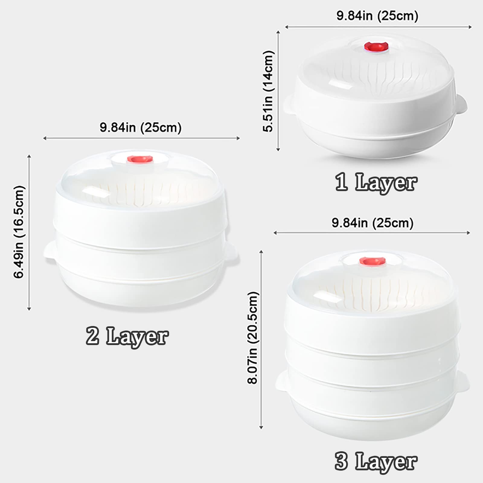 Vaporizador de verduras para microondas, vaporizador de microondas para verduras, tazón de calefacción para microondas, micro utensilios de cocina para cocinar (1 capa) 4